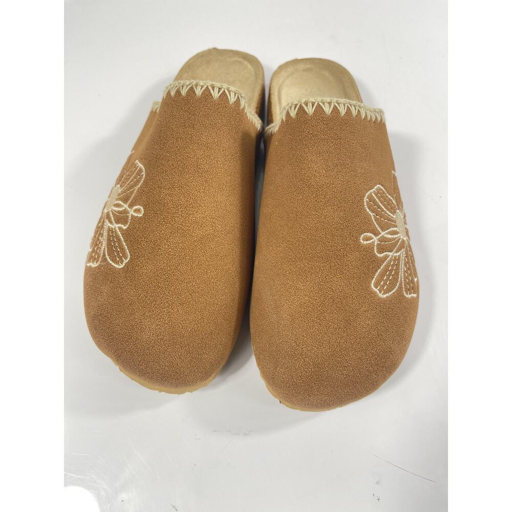 G.C. Shoes Jamie Shoes Womens Size 8.5 Brown Cognac Floral Mule Slippers New Box - Picture 3 of 9